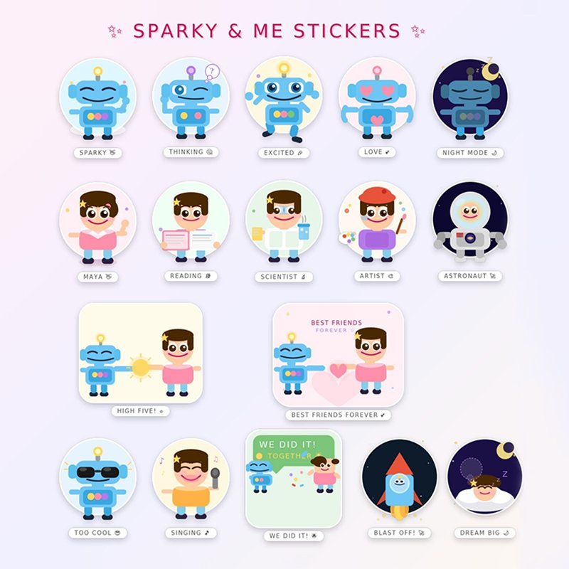 Sparky & Me Cute Character Sticker Pack