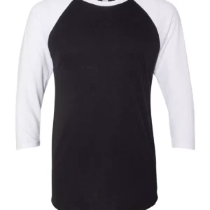 American Apparel BB453W 50/50 Raglan Three-Quarter Sleeve Tee