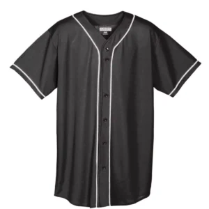 Augusta Sportswear 593 Wicking Mesh Button Front Jersey With Braid Trim