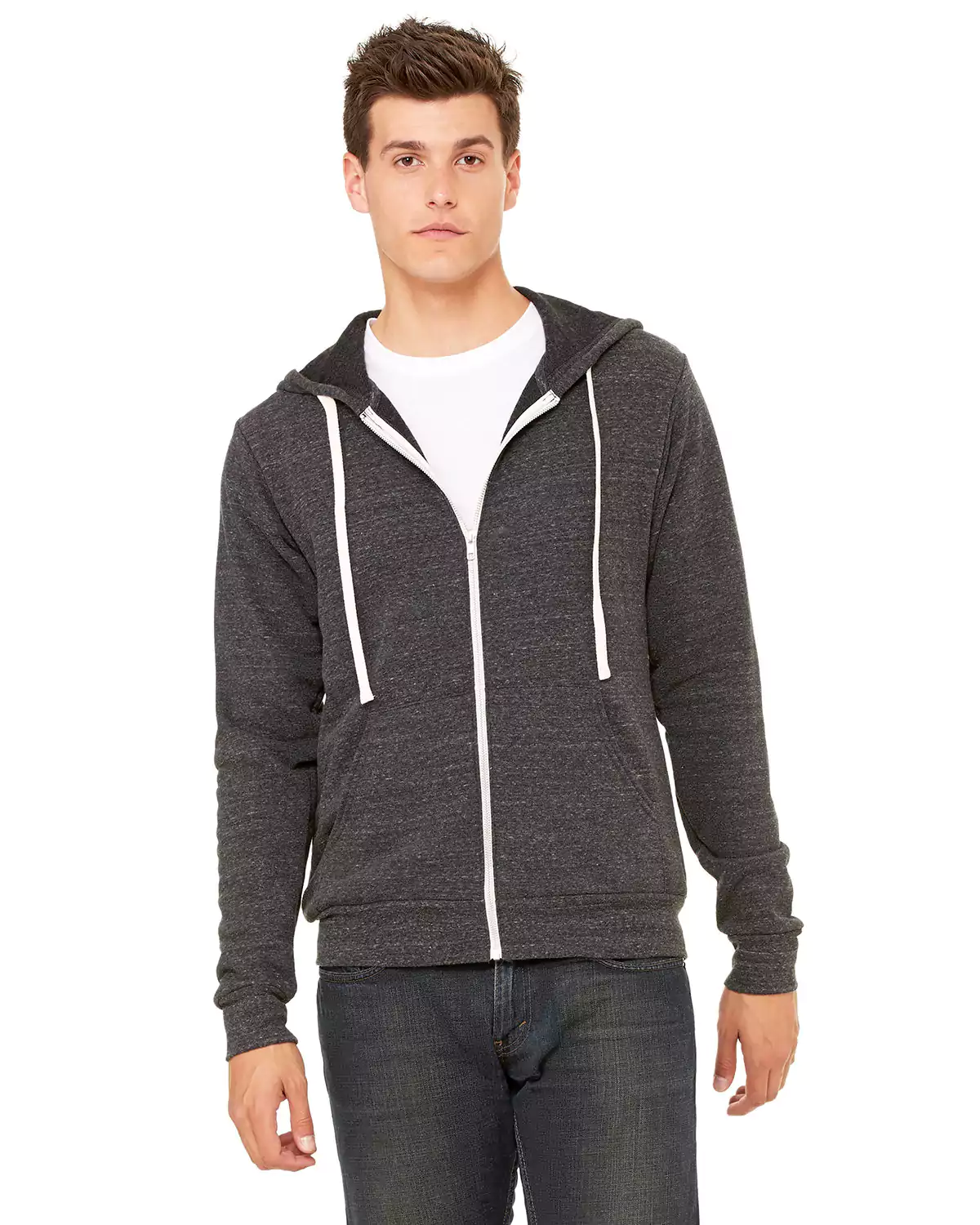 BELLA + CANVAS 3909 Triblend Sponge Fleece Full-Zip Hoodie