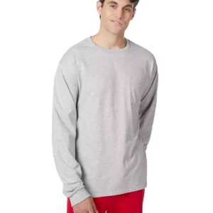 Hanes 5596 Authentic Long Sleeve Pocket T-Shirt