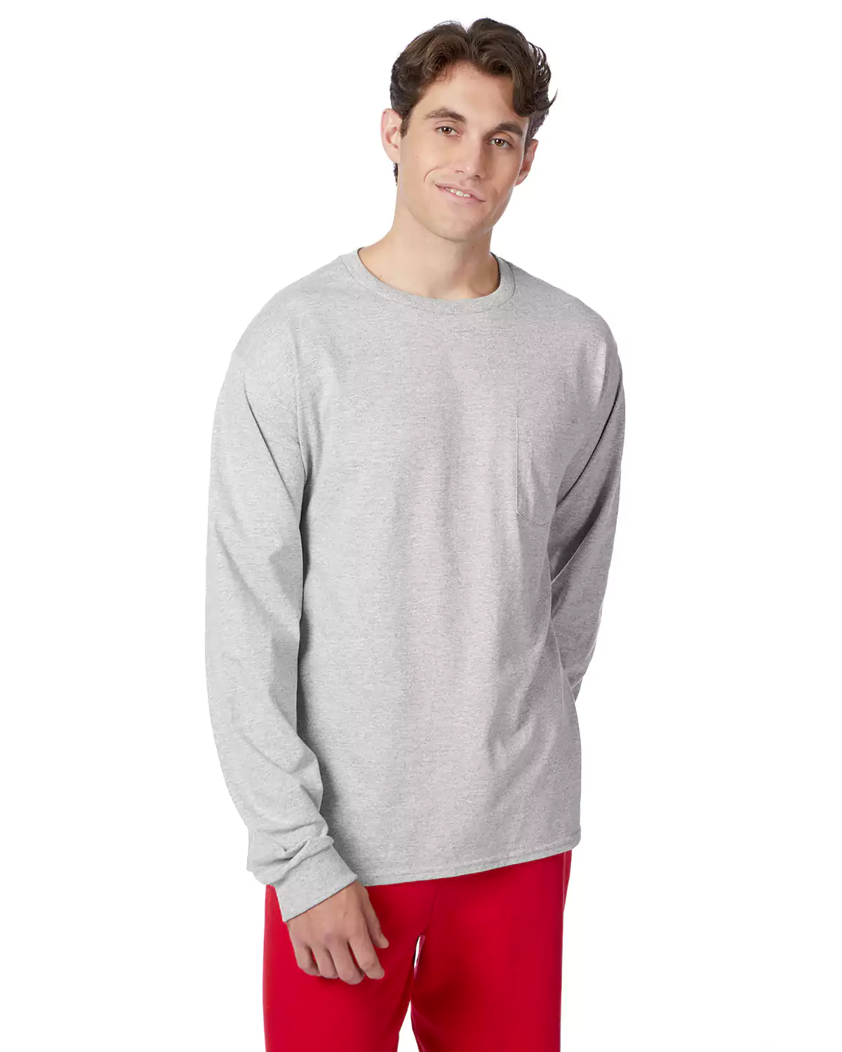 Hanes 5596 Authentic Long Sleeve Pocket T-Shirt